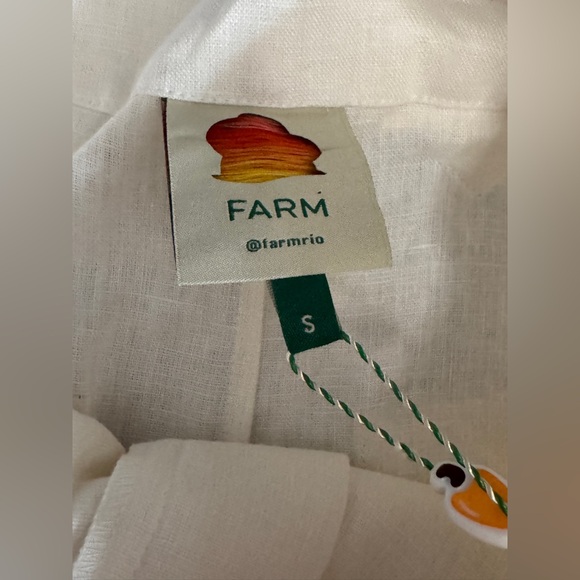 NWT FARM RIO X Anthropologie Tailored Linen Shorts in Off White with Belt Size S - Picture 8 of 10